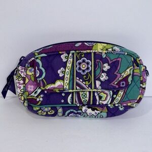 Vera Bradley Mirror Cosmetic Purple Paisley Quilted Makeup Bag Pouch